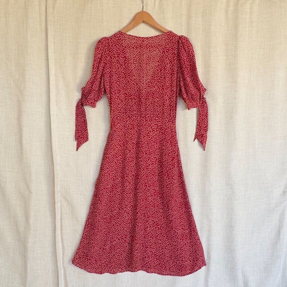 Red Floral Midi Dress - Picture 3 of 8